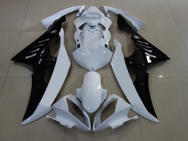 Blanco Brillo / Negro 2008-2016 Yamaha R6 Carenado Moto