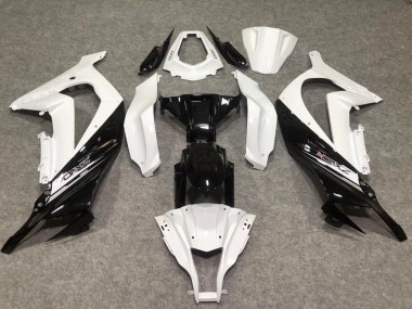 Blanco Brillo / Negro 2011-2015 Kawasaki ZX10R Carenado Moto