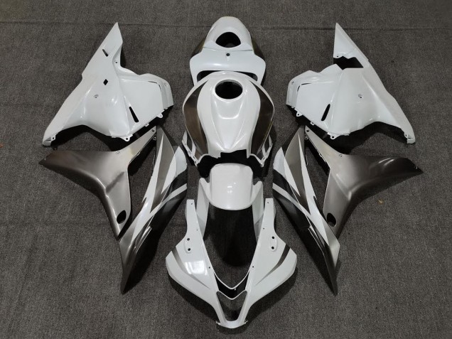 Blanco Brillo & Plata 2009-2012 Honda CBR600RR Carenado Moto