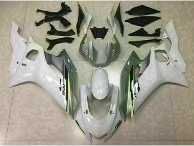 Blanco Brillo & Plata 2017-2021 Yamaha R6 Carenado Moto
