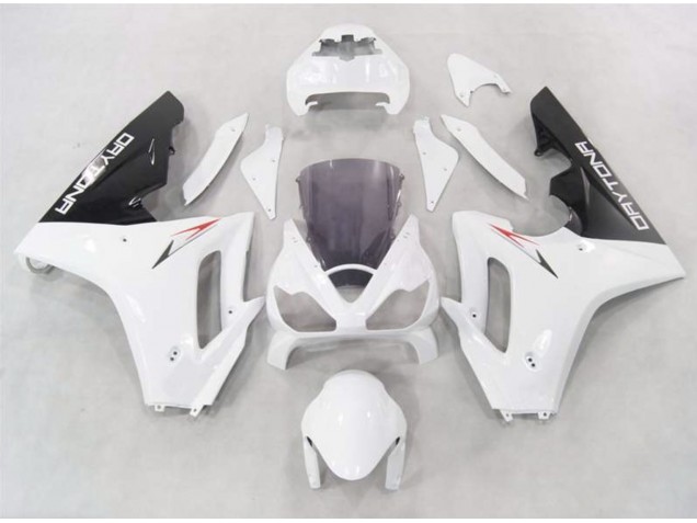 Blanco Con Bajos Negros 2006-2008 Triumph Daytona 675 Carenado Moto