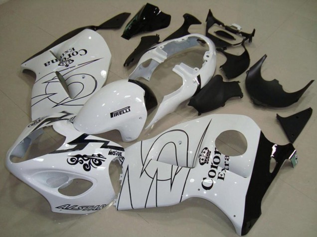 Blanco Con Verde 1997-2007 Suzuki GSXR 1300 Carenado Moto