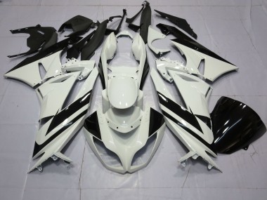 Blanco Especial Negro 2009-2012 Kawasaki ZX6R Carenado Moto