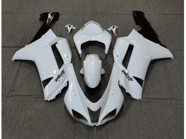 Blanco Liso Brillante 2007-2008 Kawasaki ZX6R Carenado Moto