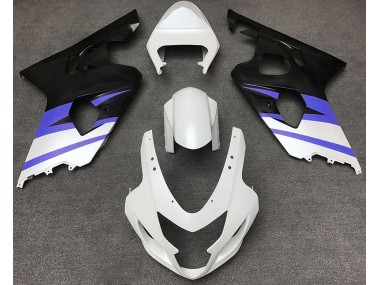 Blanco Mate & Azul 2004-2005 Suzuki GSXR 600-750 Carenado Moto