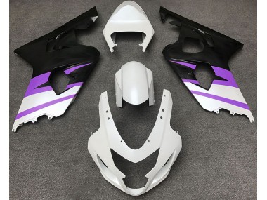 Blanco Mate & Morado 2004-2005 Suzuki GSXR 600-750 Carenado Moto