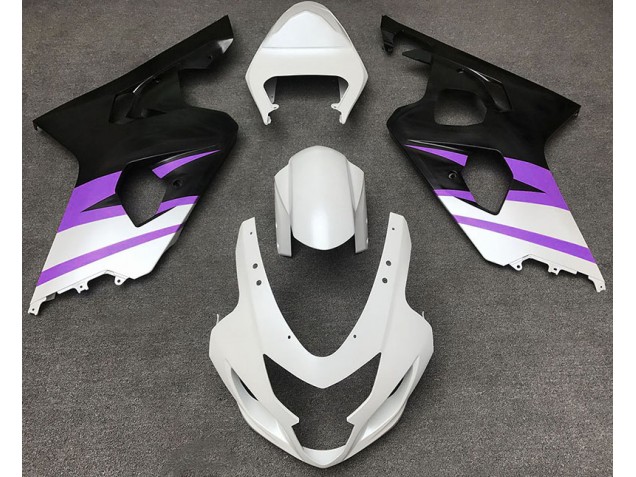 Blanco Mate & Morado 2004-2005 Suzuki GSXR 600-750 Carenado Moto