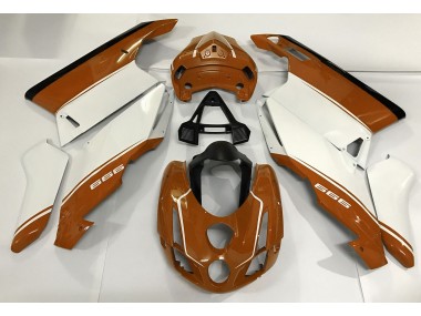 Blanco Naranja & Negro 2003-2004 Ducati 749 999 Carenado Moto