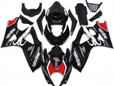 Blanco & Negro Con Rojo 2007-2008 Suzuki GSXR 1000 Carenado Moto