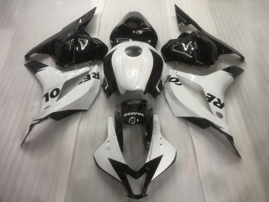 Blanco / Negro Repsol Liso 2009-2012 Honda CBR600RR Carenado Moto