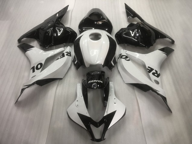 Blanco / Negro Repsol Liso 2009-2012 Honda CBR600RR Carenado Moto Blanco / Negro Repsol Liso 2009-2012 Honda CBR600RR Carenado Moto