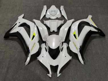 Blanco Perla & Amarillo 2016-2019 Kawasaki ZX10R Carenado Moto