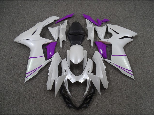 Blanco Perla & Morado 2011-2024 Suzuki GSXR 600-750 Carenado Moto Blanco Perla & Morado 2011-2024 Suzuki GSXR 600-750 Carenado Moto