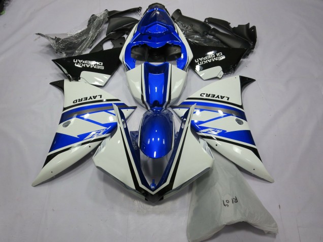 Blanco Plateado Yamalube 2012-2014 Yamaha R1 Carenado Moto