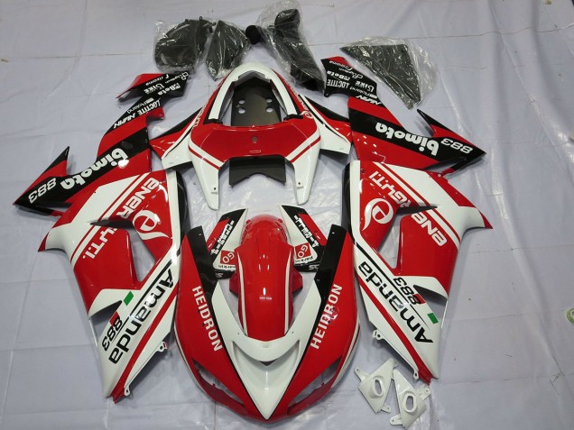 Blanco Rojo 2006-2007 Kawasaki ZX10R Carenado Moto