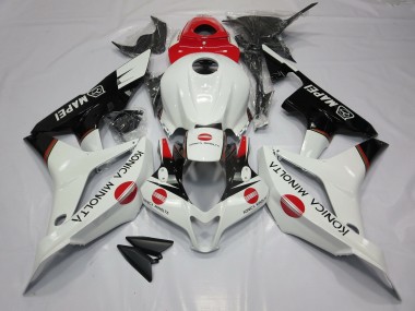 Blanco & Rojo Konica Minolta 2007-2008 Honda CBR600RR Carenado Moto