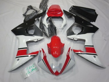 Blanco Rojo & Negro 2005 Yamaha R6 Carenado Moto