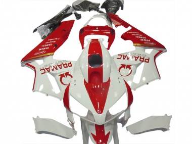 Blanco & Rojo Personalizado 2005-2006 Honda CBR600RR Carenado Moto