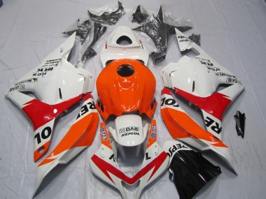 Blanco & Rojo Repsol 2009-2012 Honda CBR600RR Carenado Moto