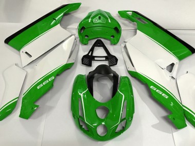 Blanco Verde & Negro 2003-2004 Ducati 749 999 Carenado Moto
