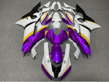 Brillo Morado & Amarillo 2017-2021 Yamaha R6 Carenado Moto
