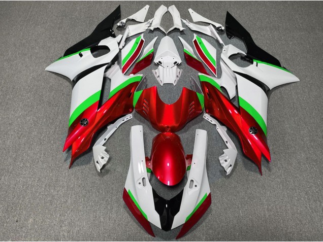 Brillo Rojo & Verde 2017-2021 Yamaha R6 Carenado Moto
