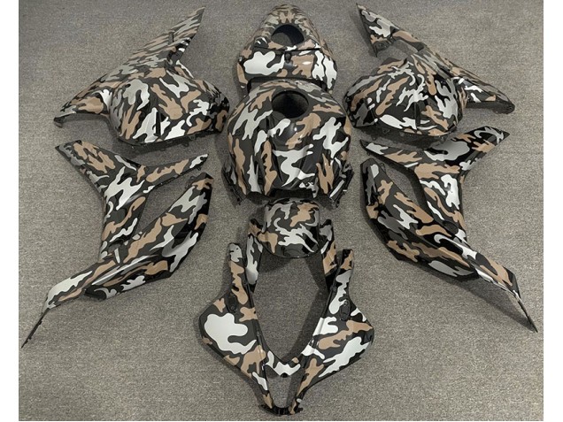 Bronceado & Plateado Camuflaje 2009-2012 Honda CBR600RR Carenado Moto
