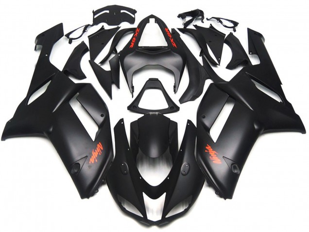 Calcomanías Rojas Negras Mate 2007-2008 Kawasaki ZX6R Carenado Moto
