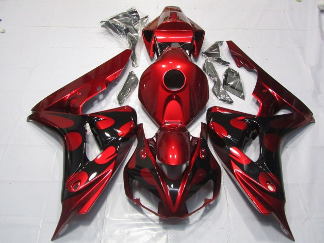 Caramelo Rojo & Negro 2006-2007 Honda CBR1000RR Carenado Moto