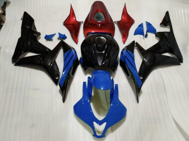 Detalles En Negro Brillante Azul & Rojo 2007-2008 Honda CBR600RR Carenado Moto