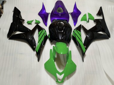 Detalles En Negro Brillante Verde & Morado 2007-2008 Honda CBR600RR Carenado Moto