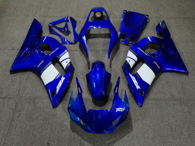 Diseño Azul Blanco 1998-2002 Yamaha R6 Carenado Moto