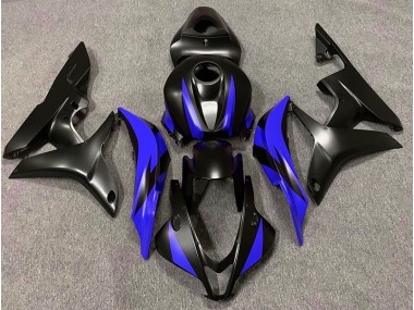 Diseño Negro Mate & Azul 2007-2008 Honda CBR600RR Carenado Moto
