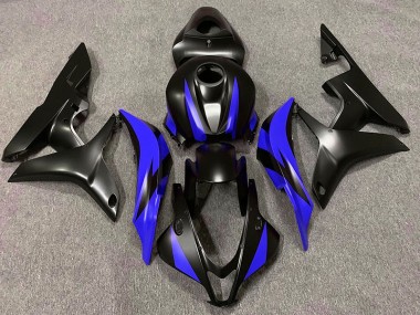 Diseño Negro Mate & Azul 2007-2008 Honda CBR600RR Carenado Moto