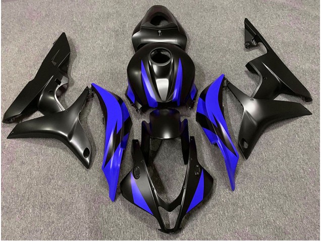 Diseño Negro Mate & Azul 2007-2008 Honda CBR600RR Carenado Moto