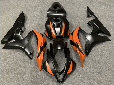 Diseño Negro Mate & Naranja 2007-2008 Honda CBR600RR Carenado Moto