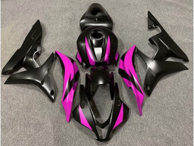 Diseño Negro Mate & Rosa 2007-2008 Honda CBR600RR Carenado Moto