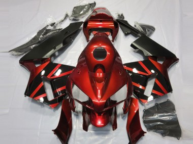 Diseño Rojo & Negro Brillante 2005-2006 Honda CBR600RR Carenado Moto