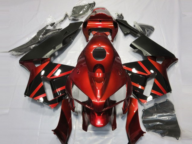 Diseño Rojo & Negro Brillante 2005-2006 Honda CBR600RR Carenado Moto Diseño Rojo & Negro Brillante 2005-2006 Honda CBR600RR Carenado Moto