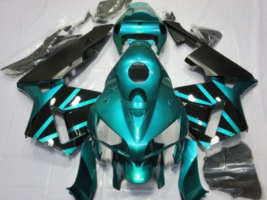 Diseño Verde Azulado & Negro Brillante 2005-2006 Honda CBR600RR Carenado Moto