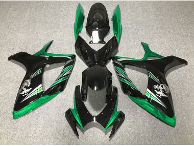 Diseño Verde Brillante & Negro 2006-2007 Suzuki GSXR 600-750 Carenado Moto