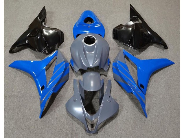 Doble Azul Sobre Gris 2009-2012 Honda CBR600RR Carenado Moto