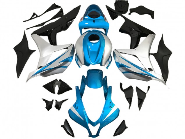 Estilo Azul Claro & Plateado OEM 2007-2008 Honda CBR600RR Carenado Moto