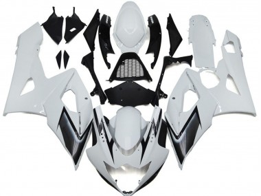 Estilo Blanco Brillante Con Toques Plateados 2005-2006 Suzuki GSXR 1000 Carenado Moto