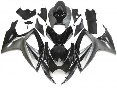 Estilo Especial OEM Plateado & Negro 2006-2007 Suzuki GSXR 600-750 Carenado Moto