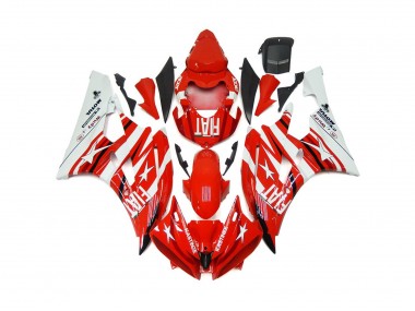 Estrella Roja & Blanca Fiat 2006-2007 Yamaha R6 Carenado Moto