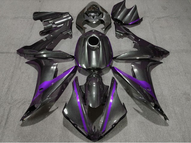 Fibra De Carbono Estilo W Púrpura 2004-2006 Yamaha R1 Carenado Moto Fibra De Carbono Estilo W Púrpura 2004-2006 Yamaha R1 Carenado Moto