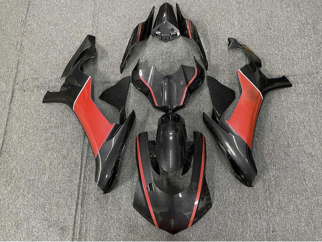 Fibra De Carbono & Rojo 2015-2019 Yamaha R1 Carenado Moto Fibra De Carbono & Rojo 2015-2019 Yamaha R1 Carenado Moto