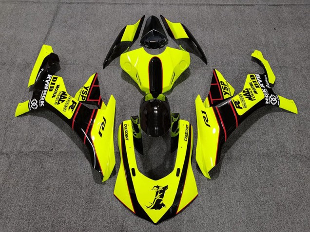 Floro Amarillo & Negro 2015-2019 Yamaha R1 Carenado Moto