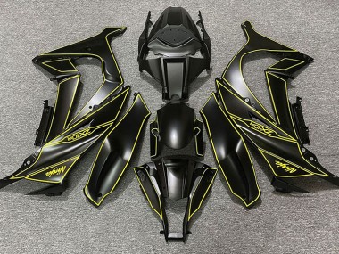 Forro Negro Mate & Amarillo 2011-2015 Kawasaki ZX10R Carenado Moto